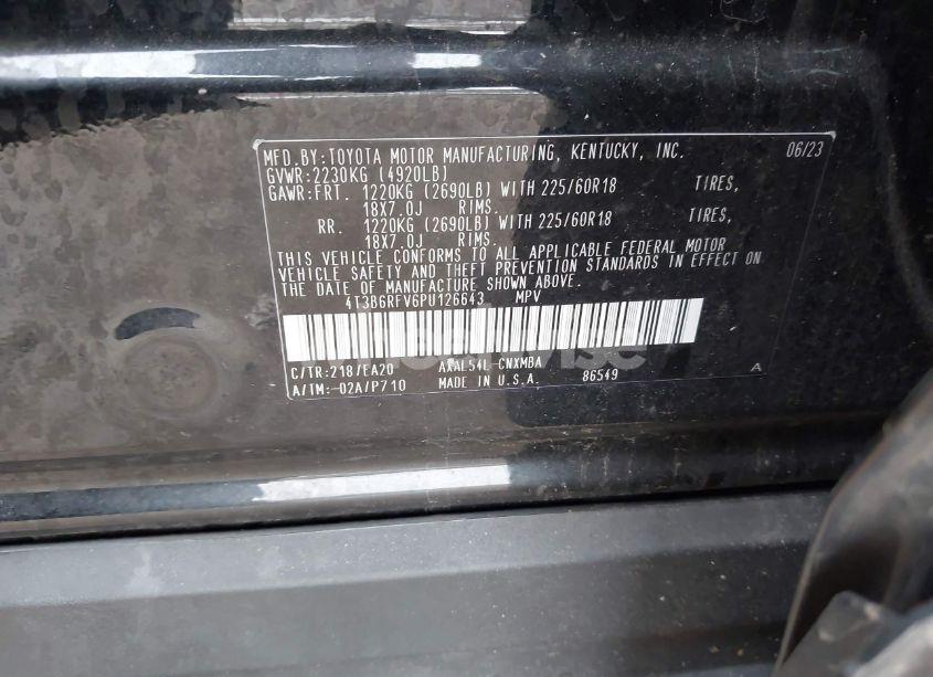 Photo 9 of 2023 Toyota Rav4 HYBRID XLE PREMIUM (VIN 4T3B6RFV6PU126643)