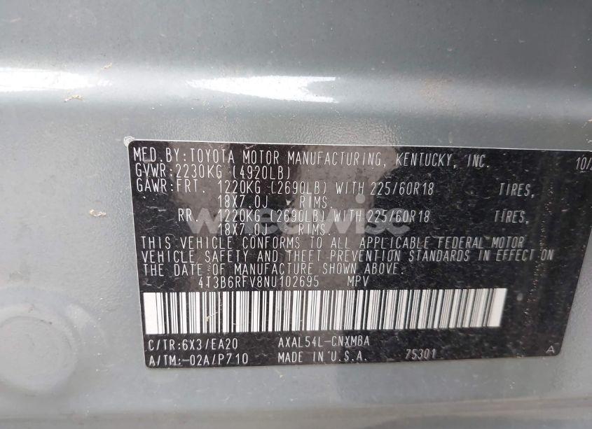 Photo 9 of 2022 Toyota Rav4 XLE PREMIUM (VIN 4T3B6RFV8NU102695)