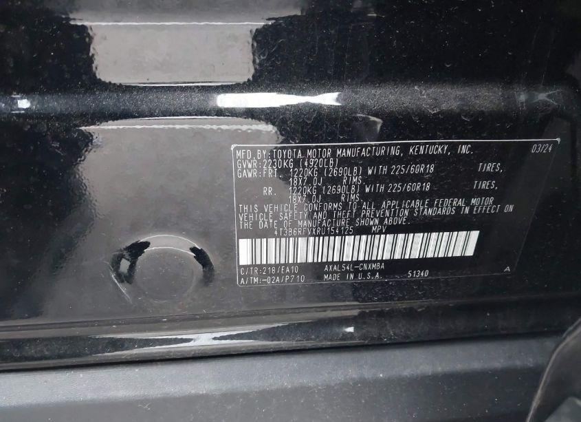 Photo 9 of 2024 Toyota Rav4 HYBRID XLE PREMIUM (VIN 4T3B6RFVXRU154125)