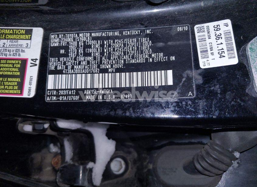 Photo 9 of 2010 Toyota Venza (VIN 4T3BA3BBXAU017682)