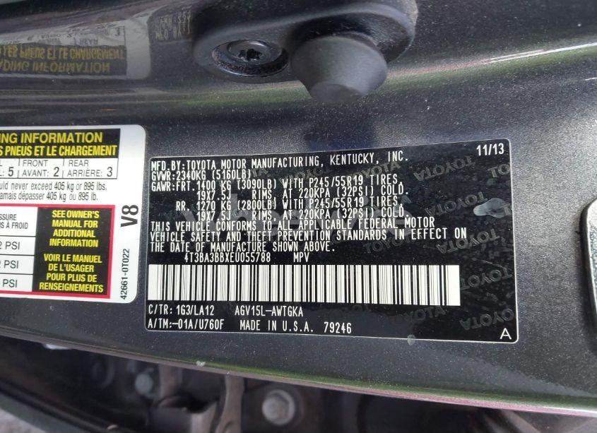 Photo 9 of 2014 Toyota Venza XLE (VIN 4T3BA3BBXEU055788)