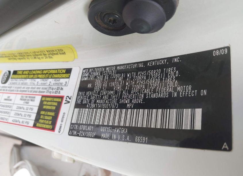 Photo 9 of 2009 Toyota Venza (VIN 4T3BK11A19U017673)