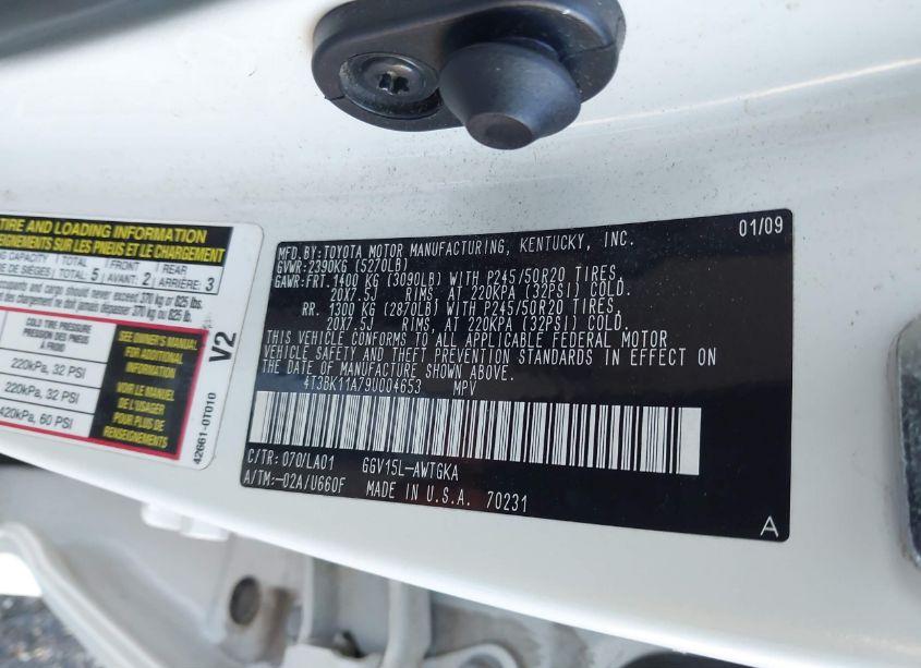 Photo 9 of 2009 Toyota Venza BASE V6 (VIN 4T3BK11A79U004653)