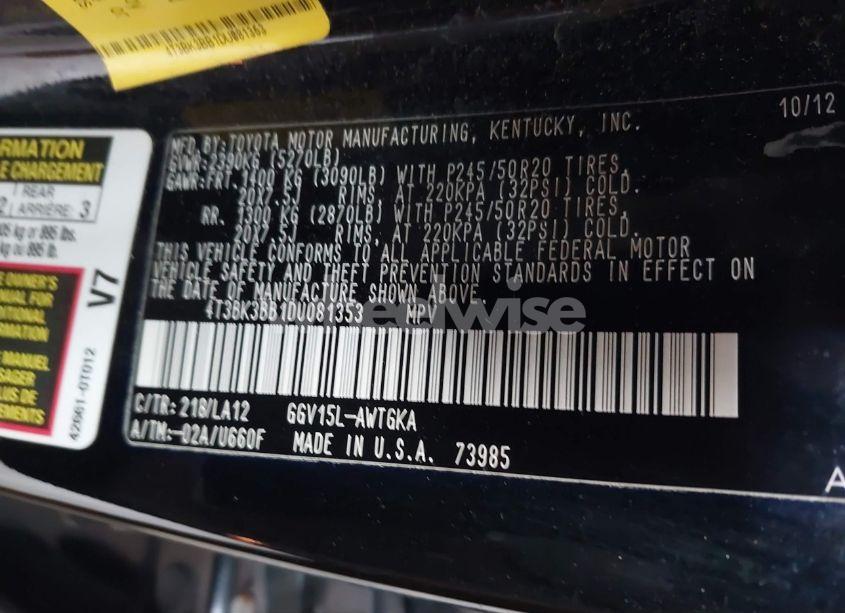 Photo 9 of 2013 Toyota Venza LE/XLE/LIMITED (VIN 4T3BK3BB1DU081353)