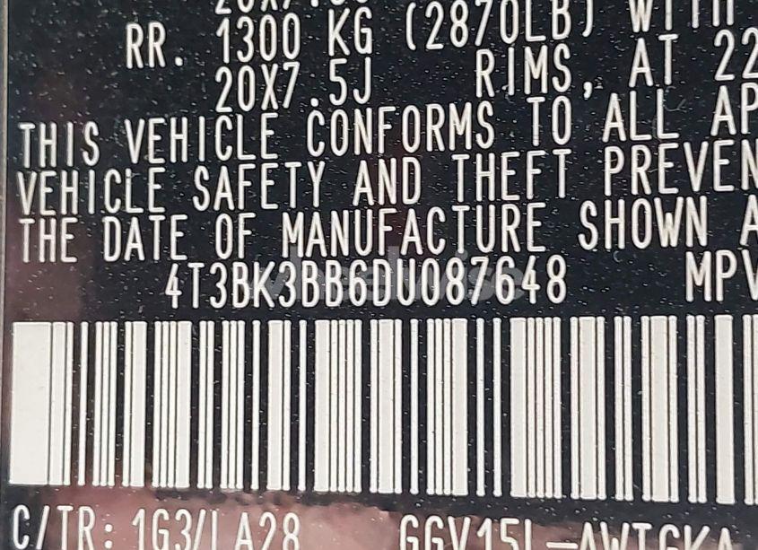 Photo 9 of 2013 Toyota Venza XLE V6 (VIN 4T3BK3BB6DU087648)