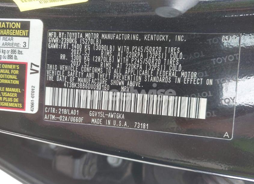 Photo 9 of 2013 Toyota Venza XLE V6 (VIN 4T3BK3BB6DU093160)