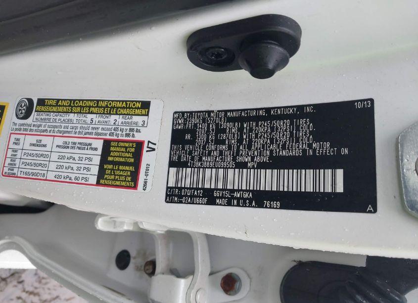 Photo 9 of 2014 Toyota Venza LE V6 (VIN 4T3BK3BB9EU099505)