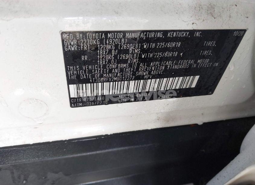 Photo 9 of 2021 Toyota Rav4 HYBRID LIMITED (VIN 4T3D6RFV2MU012272)