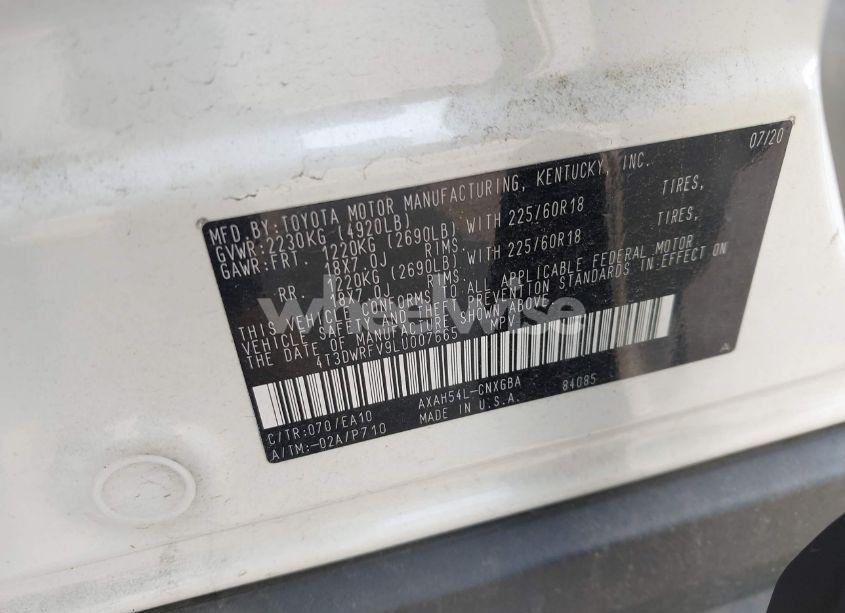 Photo 9 of 2020 Toyota Rav4 HYBRID LIMITED (VIN 4T3DWRFV9LU007665)