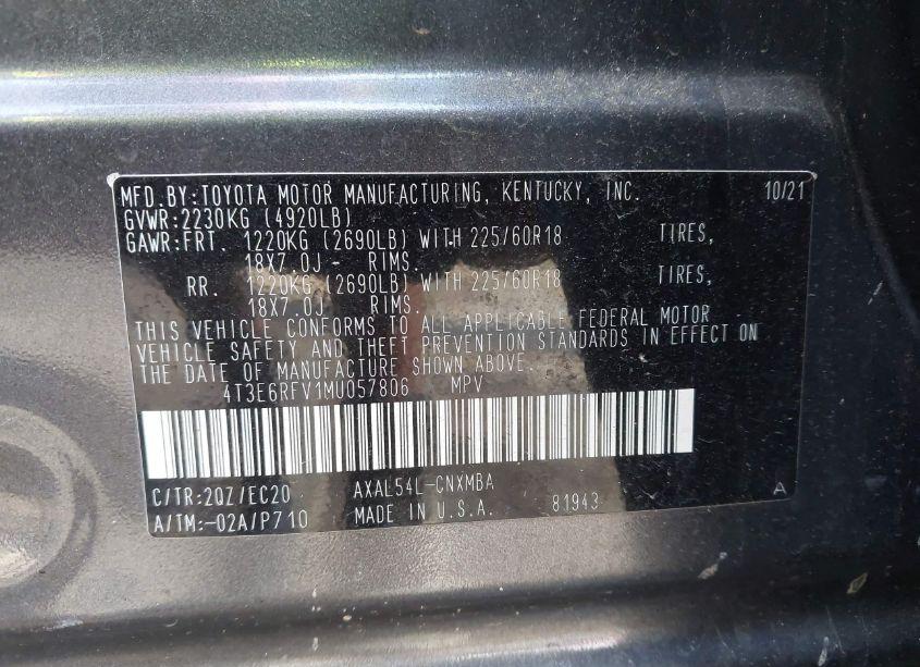 Photo 9 of 2021 Toyota Rav4 HYBRID XSE (VIN 4T3E6RFV1MU057806)