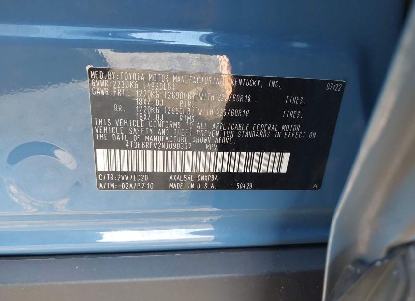 Photo 9 of 2022 Toyota Rav4 HYBRID XSE (VIN 4T3E6RFV2NU090332)