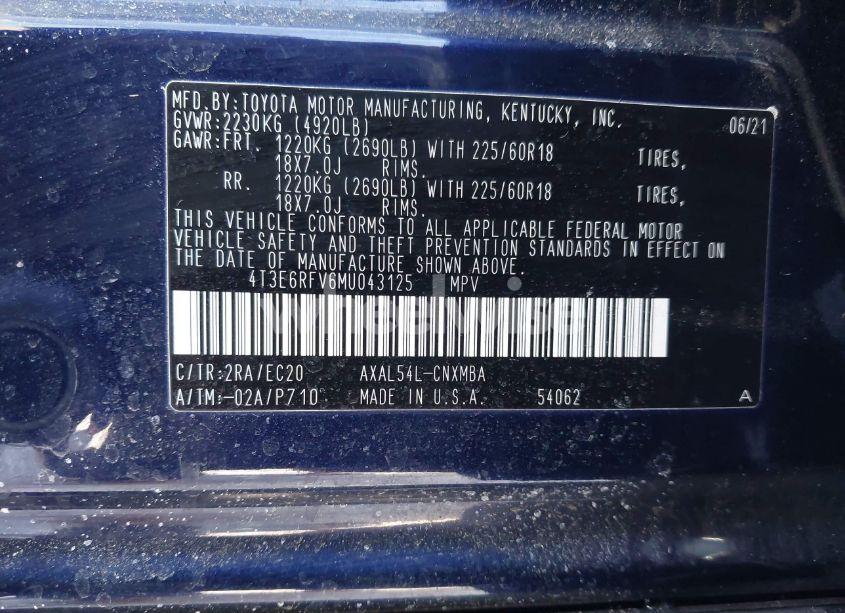 Photo 9 of 2021 Toyota Rav4 HYBRID XSE (VIN 4T3E6RFV6MU043125)