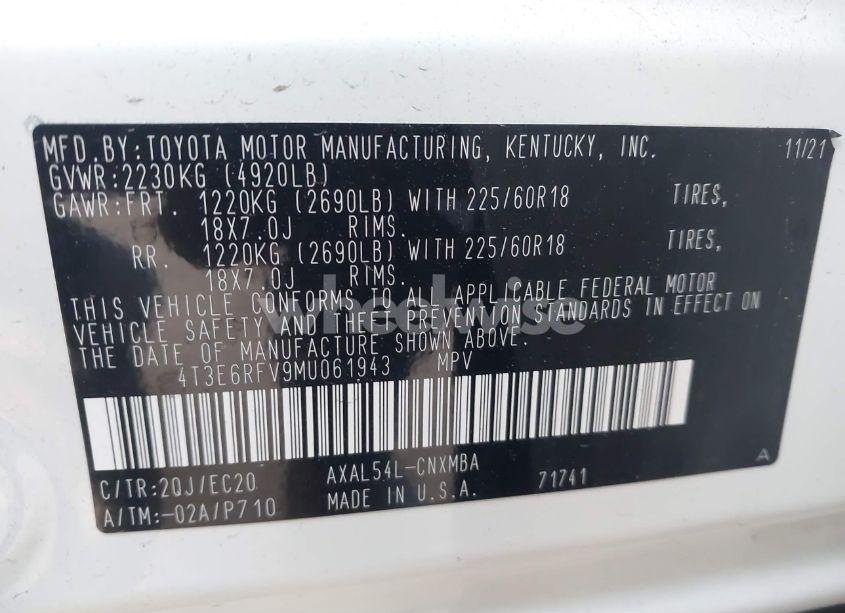 Photo 9 of 2021 Toyota Rav4 HYBRID XSE (VIN 4T3E6RFV9MU061943)