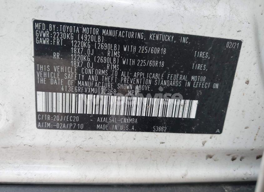 Photo 9 of 2021 Toyota Rav4 HYBRID XSE (VIN 4T3E6RFVXMU032368)