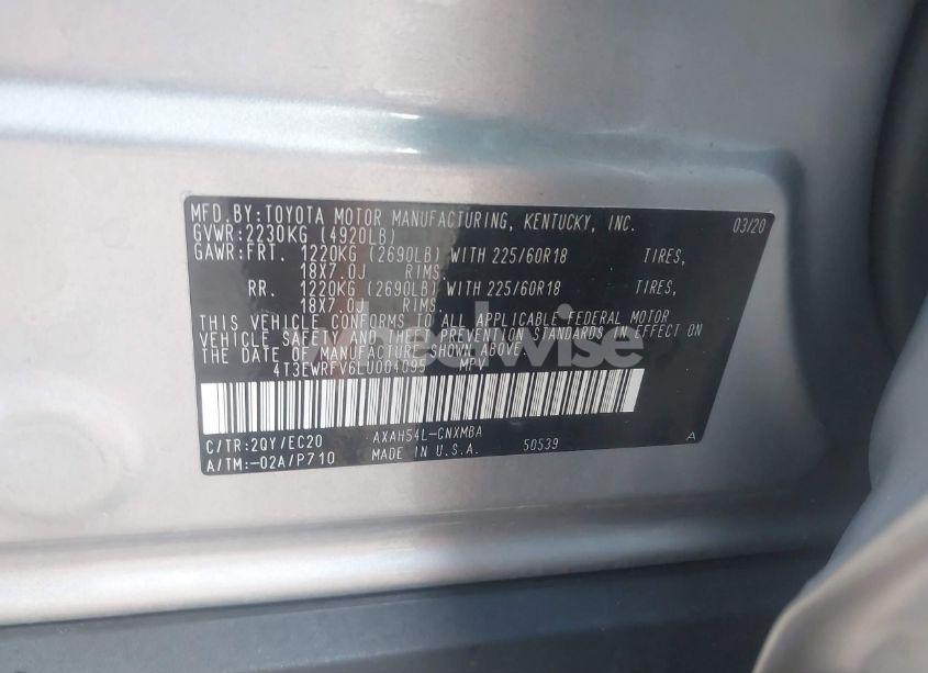 Photo 9 of 2020 Toyota Rav4 HYBRID XSE (VIN 4T3EWRFV6LU004095)