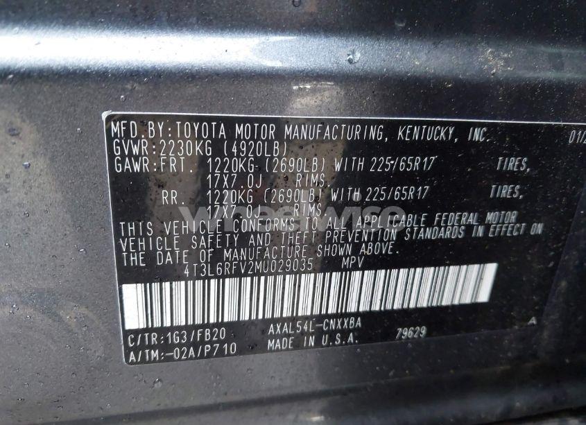 Photo 9 of 2021 Toyota Rav4 HYBRID LE (VIN 4T3L6RFV2MU029035)