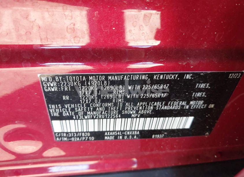 Photo 9 of 2024 Toyota Rav4 HYBRID LE (VIN 4T3LWRFV2RU122564)