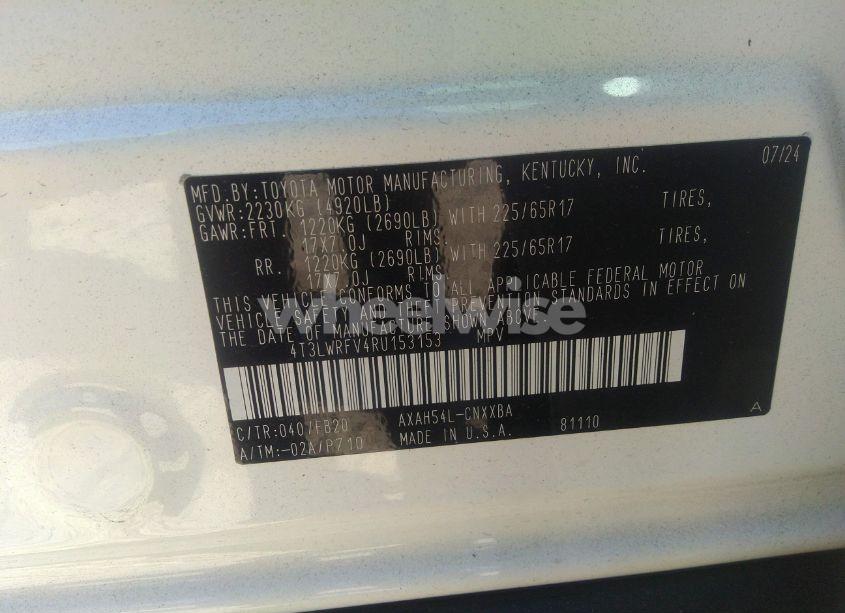 Photo 9 of 2024 Toyota Rav4 HYBRID LE (VIN 4T3LWRFV4RU153153)