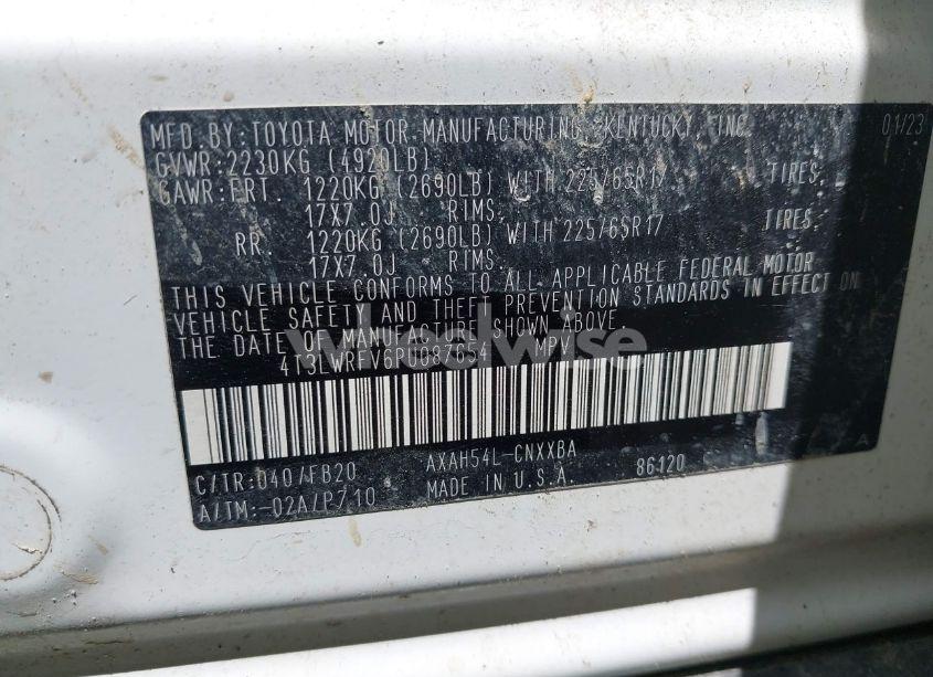 Photo 9 of 2023 Toyota Rav4 HYBRID LE (VIN 4T3LWRFV6PU087654)