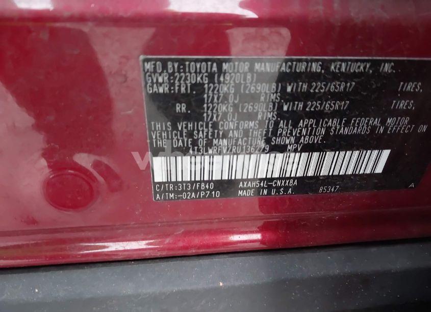 Photo 9 of 2024 Toyota Rav4 HYBRID LE (VIN 4T3LWRFV7RU136279)