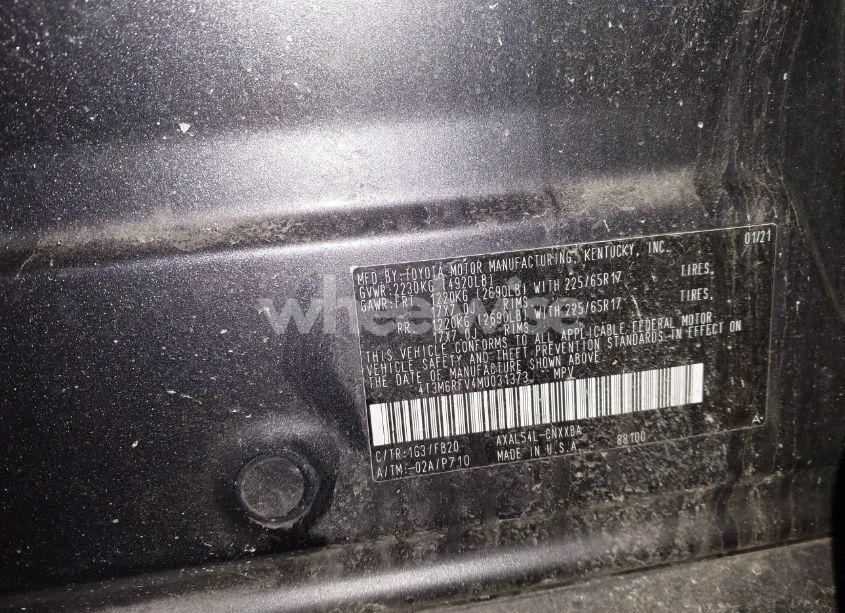 Photo 9 of 2021 Toyota Rav4 HYBRID LE (VIN 4T3M6RFV4MU031373)