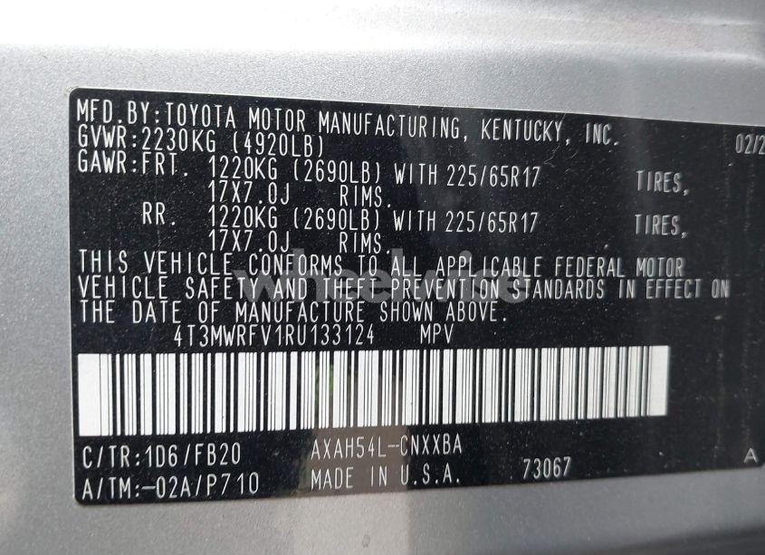 Photo 9 of 2024 Toyota Rav4 HYBRID LE (VIN 4T3MWRFV1RU133124)