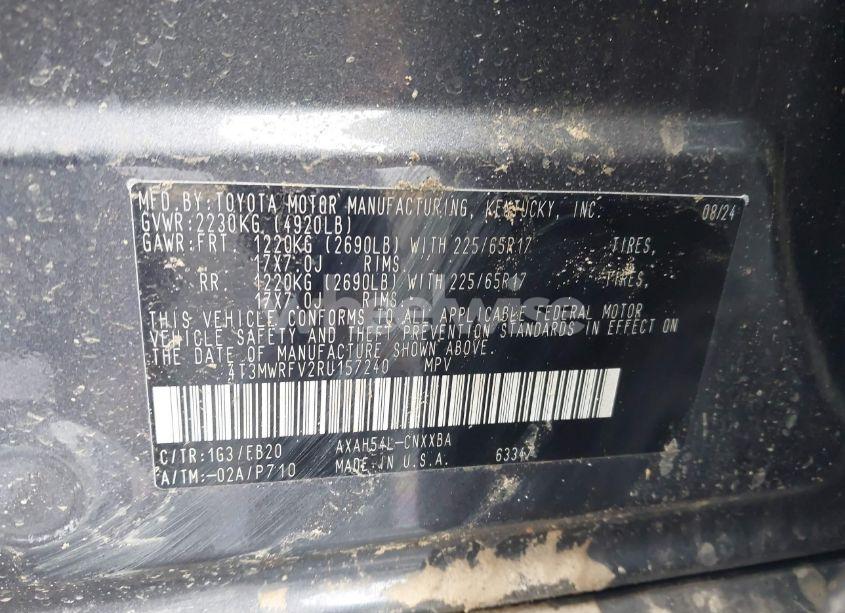 Photo 9 of 2024 Toyota Rav4 HYBRID LE (VIN 4T3MWRFV2RU157240)