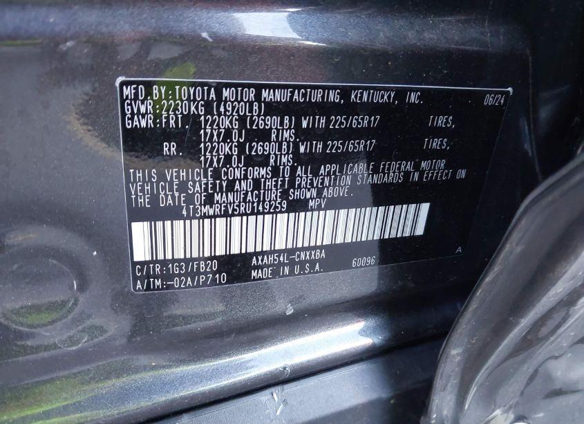 Photo 9 of 2024 Toyota Rav4 HYBRID LE (VIN 4T3MWRFV5RU149259)