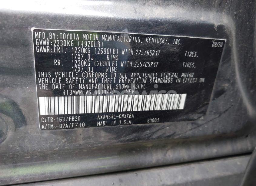 Photo 9 of 2020 Toyota Rav4 HYBRID LE (VIN 4T3MWRFV6LU010779)