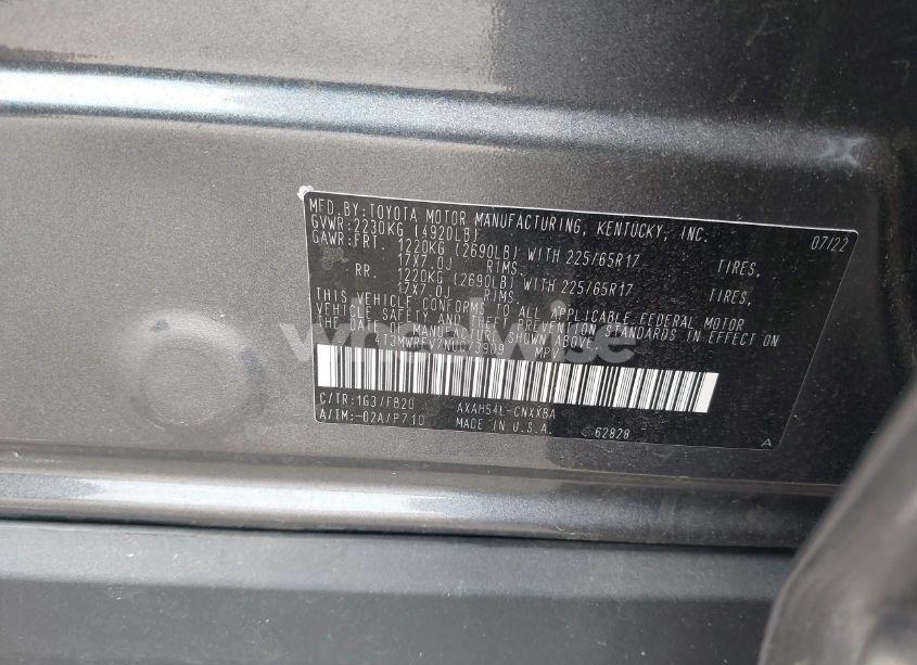 Photo 9 of 2022 Toyota Rav4 HYBRID LE (VIN 4T3MWRFV7NU073909)