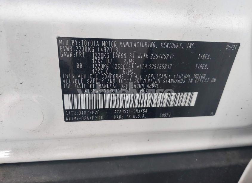 Photo 9 of 2024 Toyota Rav4 HYBRID LE (VIN 4T3MWRFV8RU147151)