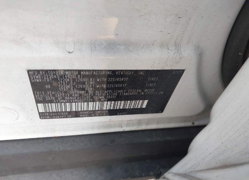 Photo 9 of 2021 Toyota Rav4 HYBRID LE (VIN 4T3MWRFVXMU027229)