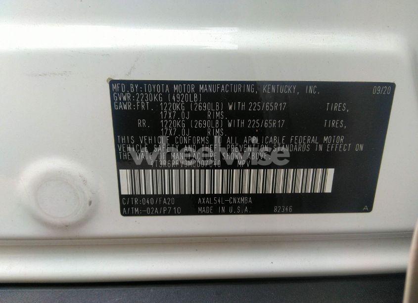 Photo 9 of 2021 Toyota Rav4 XLE HYBRID (VIN 4T3R6RFV3MU007040)