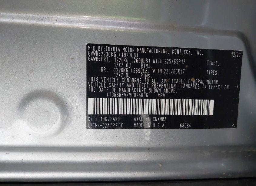 Photo 9 of 2021 Toyota Rav4 HYBRID XLE (VIN 4T3R6RFV7MU025816)