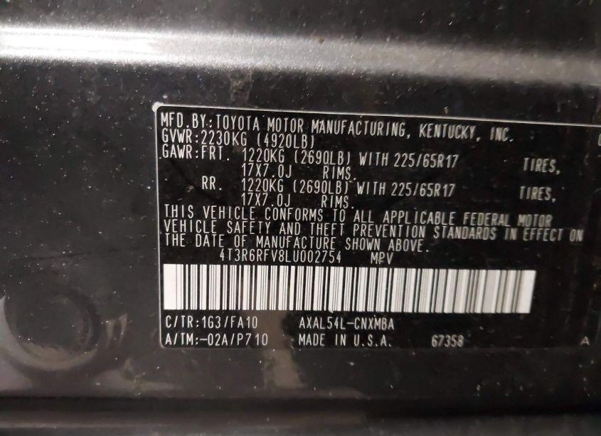 Photo 9 of 2020 Toyota Rav4 HYBRID XLE (VIN 4T3R6RFV8LU002754)