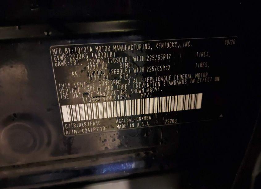 Photo 9 of 2021 Toyota Rav4 HYBRID XLE (VIN 4T3R6RFV8MU016574)