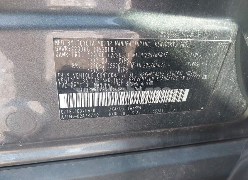 Photo 9 of 2022 Toyota Rav4 HYBRID XLE (VIN 4T3RWRFV2NU050687)