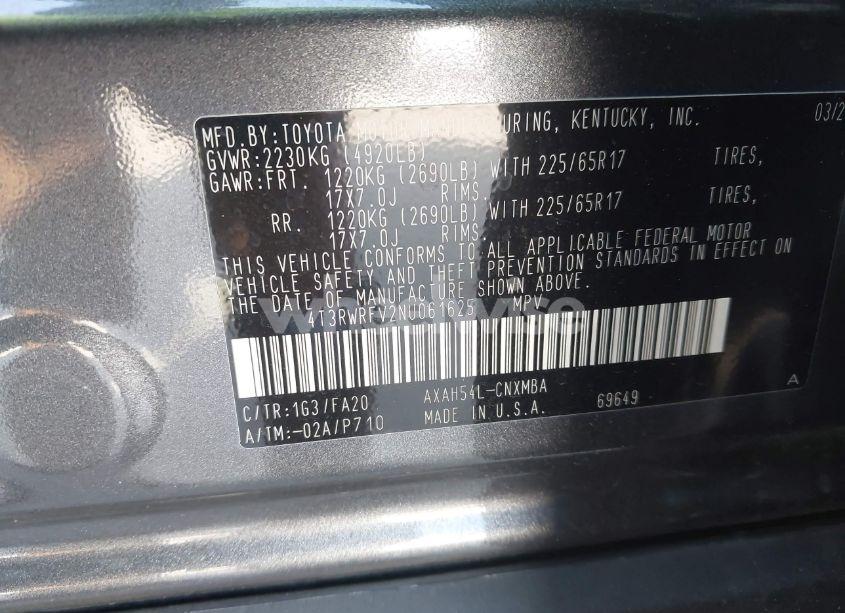 Photo 9 of 2022 Toyota Rav4 HYBRID XLE (VIN 4T3RWRFV2NU061625)