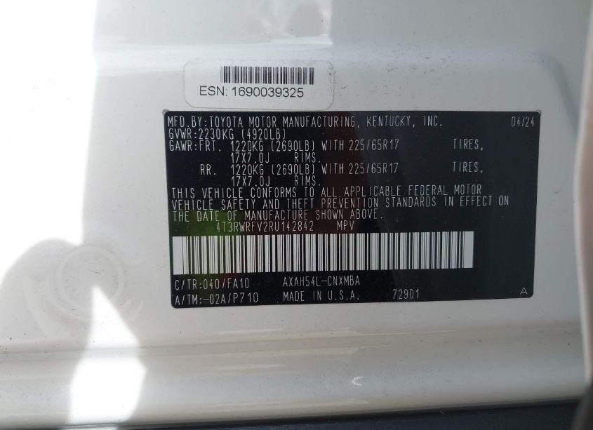 Photo 9 of 2024 Toyota Rav4 HYBRID XLE (VIN 4T3RWRFV2RU142842)