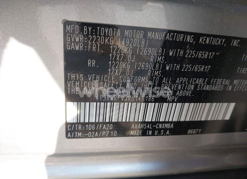 Photo 9 of 2024 Toyota Rav4 HYBRID XLE (VIN 4T3RWRFV3RU146186)