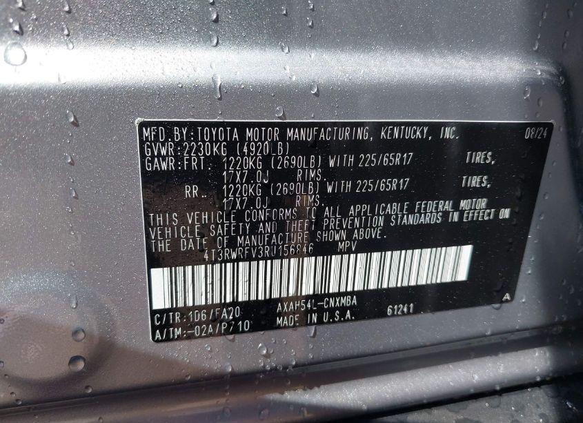 Photo 9 of 2024 Toyota Rav4 HYBRID XLE (VIN 4T3RWRFV3RU156846)