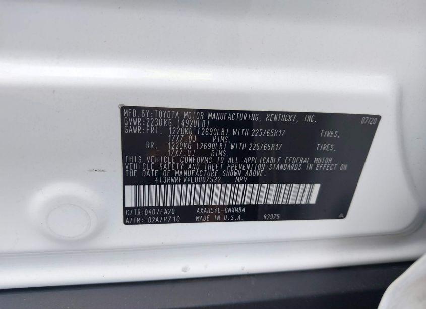 Photo 9 of 2020 Toyota Rav4 HYBRID XLE (VIN 4T3RWRFV4LU007532)