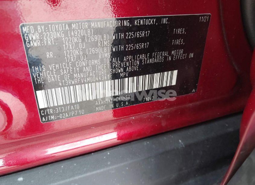 Photo 9 of 2021 Toyota Rav4 HYBRID XLE (VIN 4T3RWRFV4MU044341)