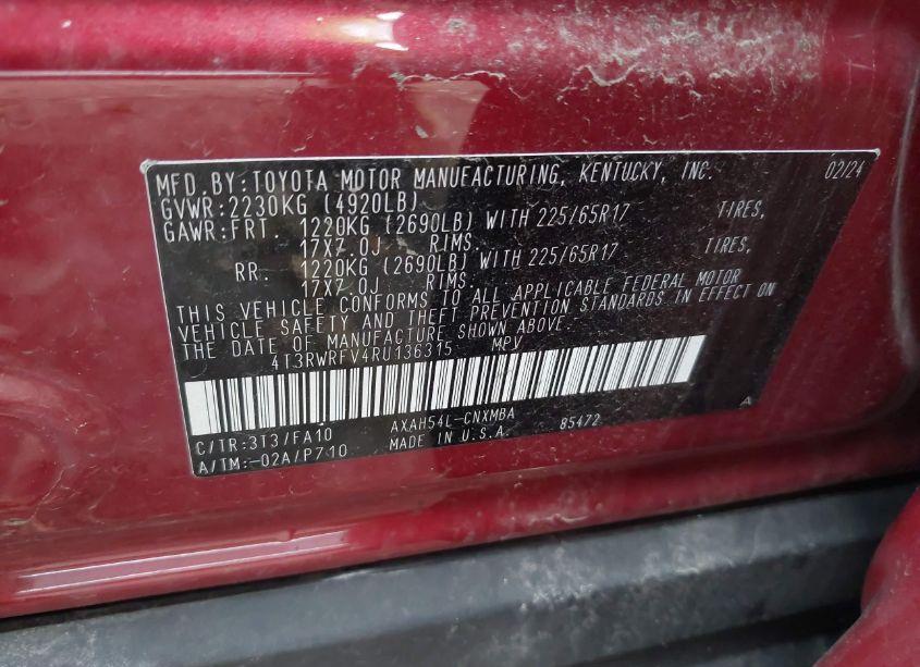 Photo 9 of 2024 Toyota Rav4 HYBRID XLE (VIN 4T3RWRFV4RU136315)