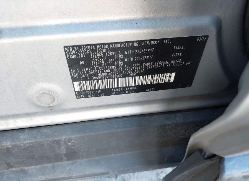 Photo 9 of 2022 Toyota Rav4 HYBRID XLE (VIN 4T3RWRFV6NU060865)