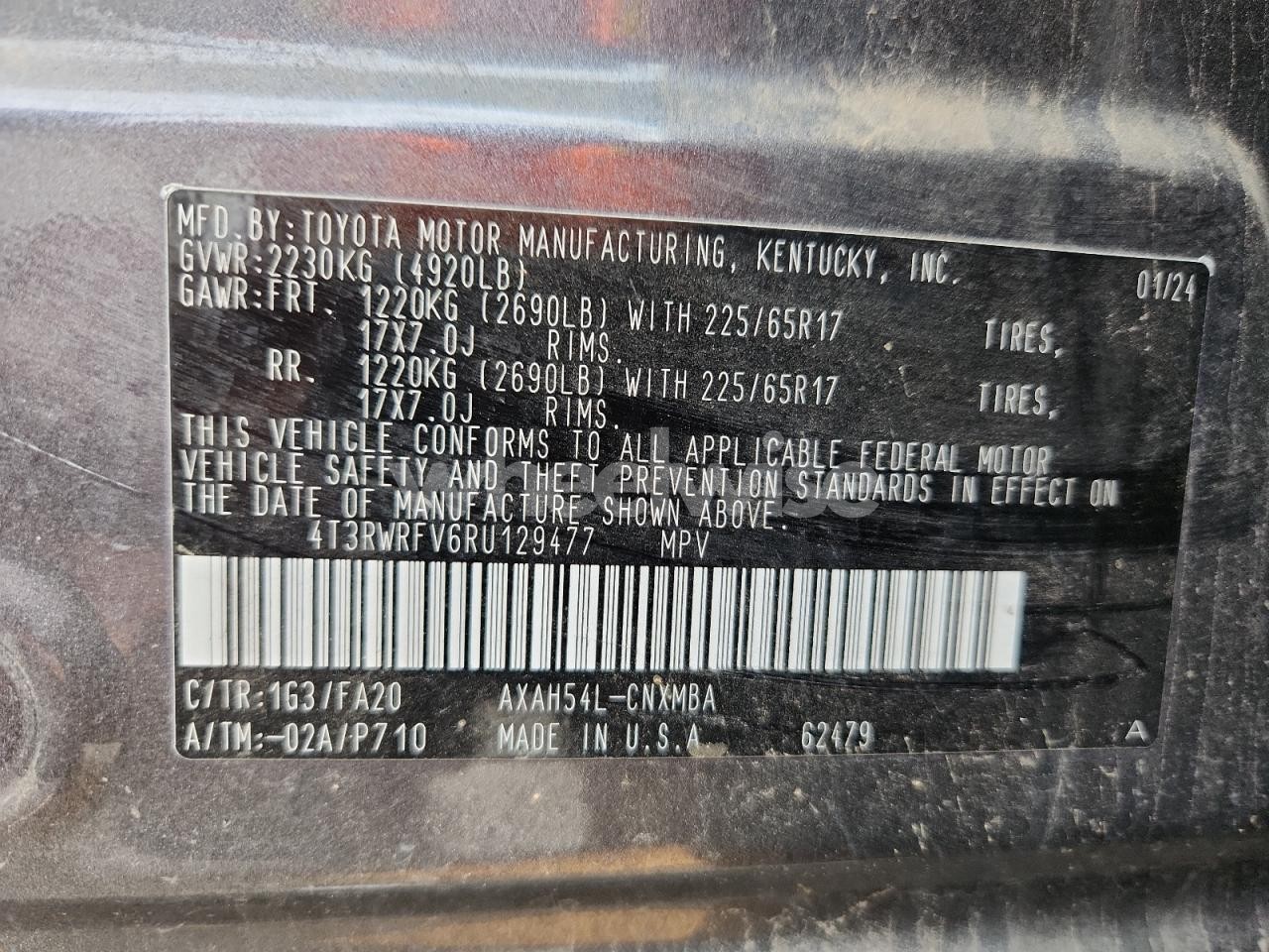 Photo 13 of 2024 TOYOTA RAV4 XLE (VIN 4T3RWRFV6RU129477)