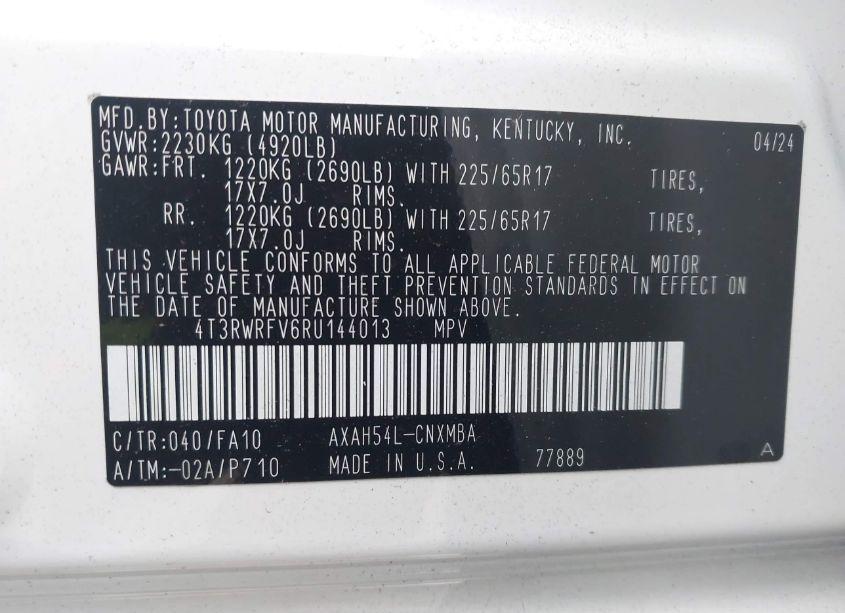 Photo 9 of 2024 Toyota Rav4 HYBRID XLE (VIN 4T3RWRFV6RU144013)