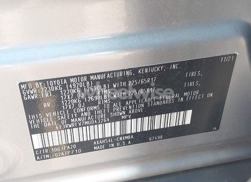 Photo 9 of 2021 Toyota Rav4 HYBRID XLE (VIN 4T3RWRFV7MU043264)