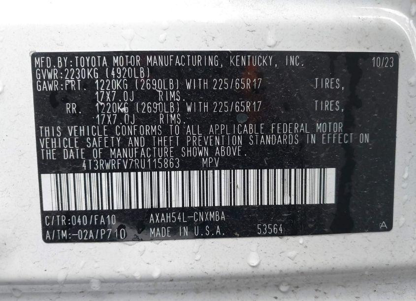 Photo 9 of 2024 Toyota Rav4 HYBRID XLE (VIN 4T3RWRFV7RU115863)