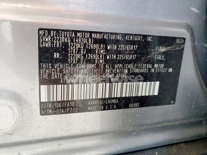 Photo 12 of 2024 TOYOTA RAV4 XLE (VIN 4T3RWRFV7RU149317)